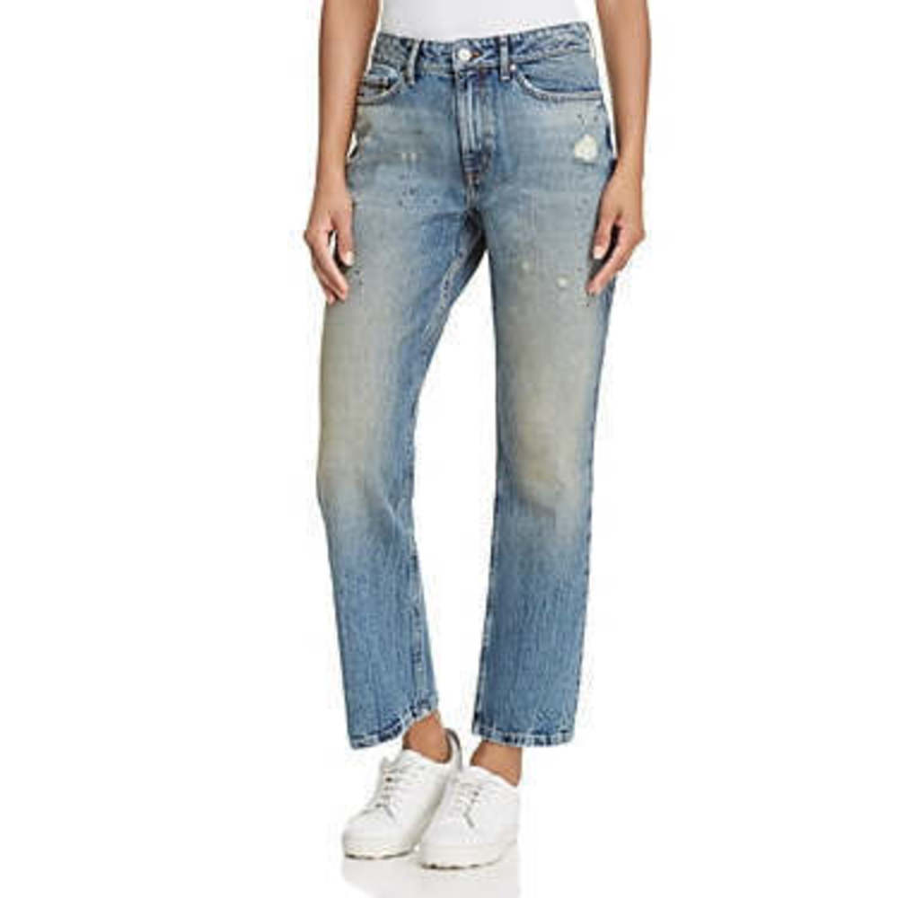 Calvin Klein Tron Blue Distressed Jeans - Size [Insert Size]